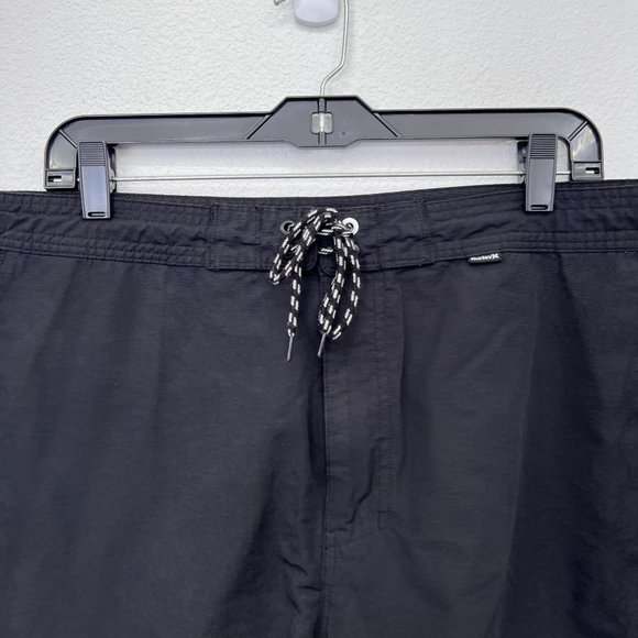 Hurley mens tie front boardshorts black solid‎ black  Size: 38 - Picture 5 of 9
